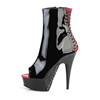 Pleaser - DELIGHT1025 Plateau Laarzen - Zwart/Rood Product image